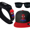 Kit Relógio Led Boné óculos Personagens Crianças Acessórios  Homem Aranha - Imagem 2